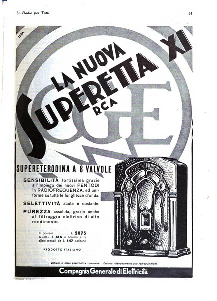 La radio per tutti rivista quindicinale di volgarizzazione radiotecnica, redatta e illustrata per esser compresa da tutti