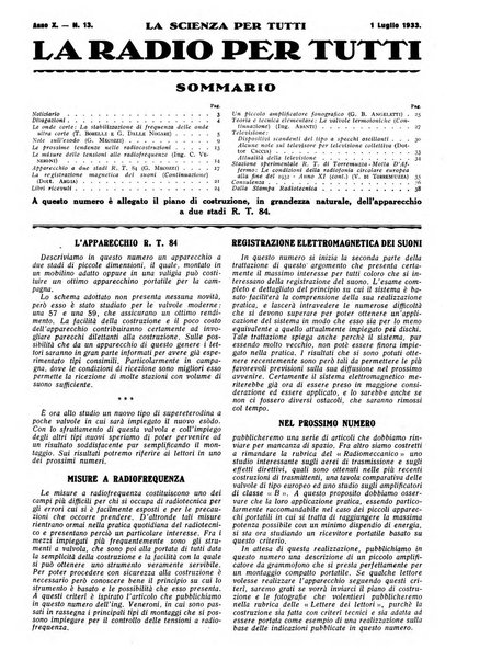 La radio per tutti rivista quindicinale di volgarizzazione radiotecnica, redatta e illustrata per esser compresa da tutti