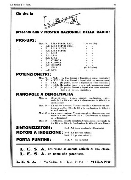 La radio per tutti rivista quindicinale di volgarizzazione radiotecnica, redatta e illustrata per esser compresa da tutti