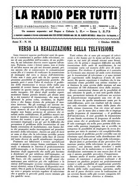 La radio per tutti rivista quindicinale di volgarizzazione radiotecnica, redatta e illustrata per esser compresa da tutti