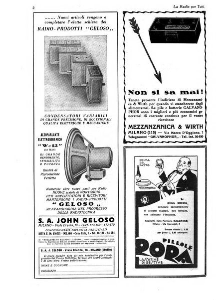 La radio per tutti rivista quindicinale di volgarizzazione radiotecnica, redatta e illustrata per esser compresa da tutti