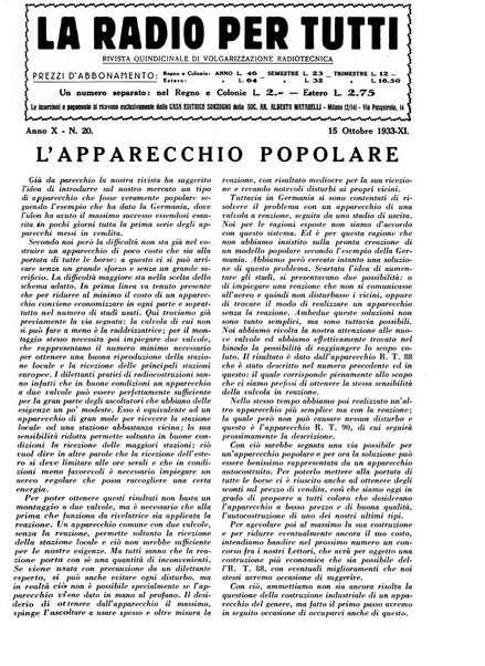 La radio per tutti rivista quindicinale di volgarizzazione radiotecnica, redatta e illustrata per esser compresa da tutti