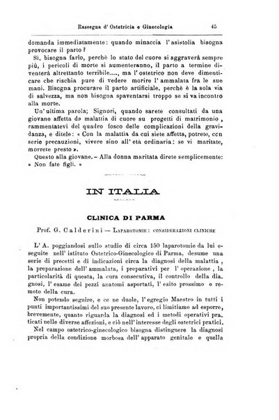 La rassegna d'ostetricia e ginecologia