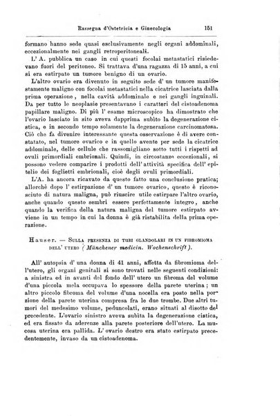 La rassegna d'ostetricia e ginecologia