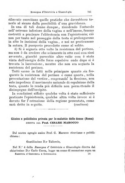 La rassegna d'ostetricia e ginecologia