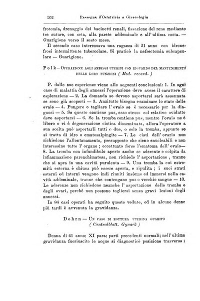 La rassegna d'ostetricia e ginecologia