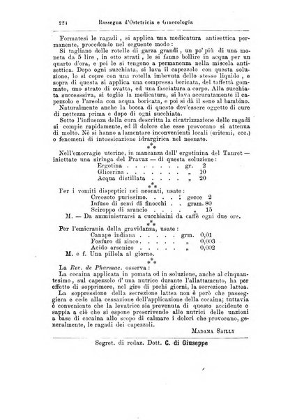 La rassegna d'ostetricia e ginecologia