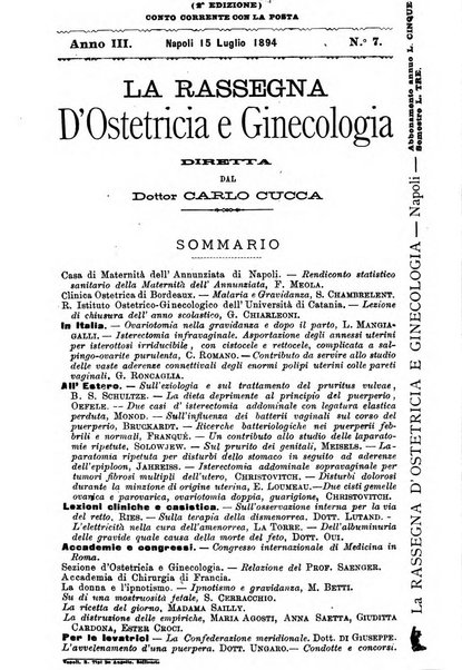 La rassegna d'ostetricia e ginecologia