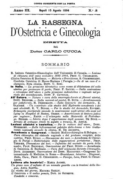 La rassegna d'ostetricia e ginecologia