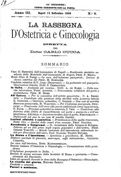 La rassegna d'ostetricia e ginecologia