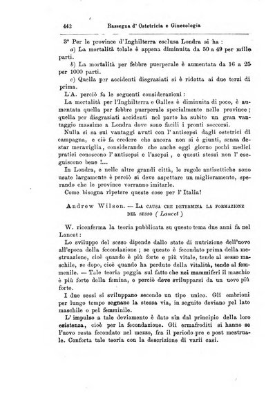 La rassegna d'ostetricia e ginecologia