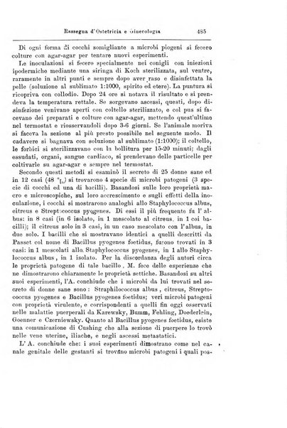 La rassegna d'ostetricia e ginecologia