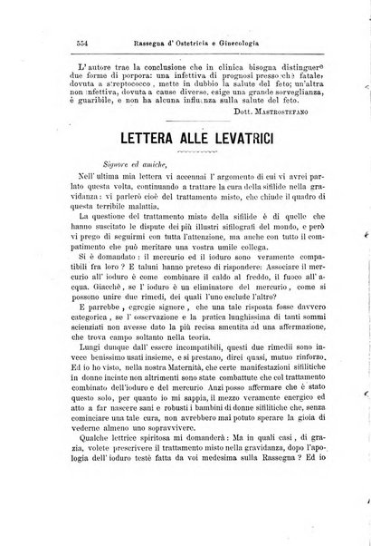 La rassegna d'ostetricia e ginecologia