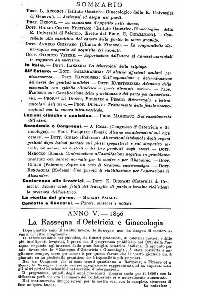 La rassegna d'ostetricia e ginecologia