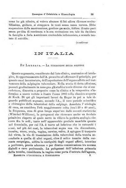 La rassegna d'ostetricia e ginecologia