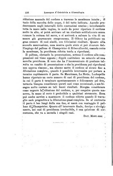 La rassegna d'ostetricia e ginecologia