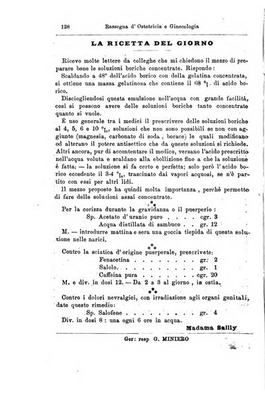 La rassegna d'ostetricia e ginecologia