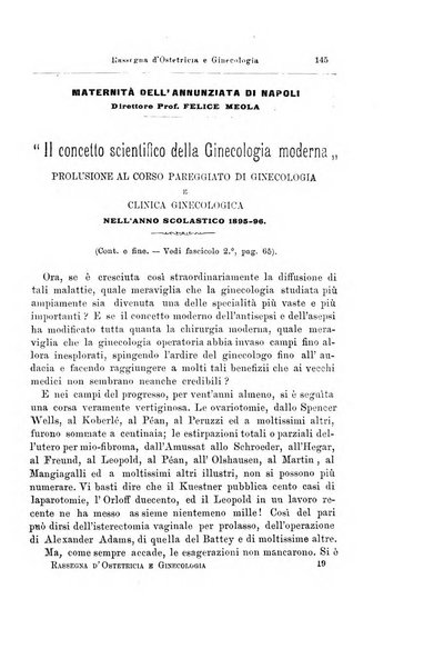 La rassegna d'ostetricia e ginecologia