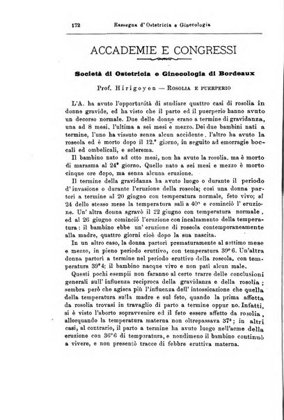 La rassegna d'ostetricia e ginecologia