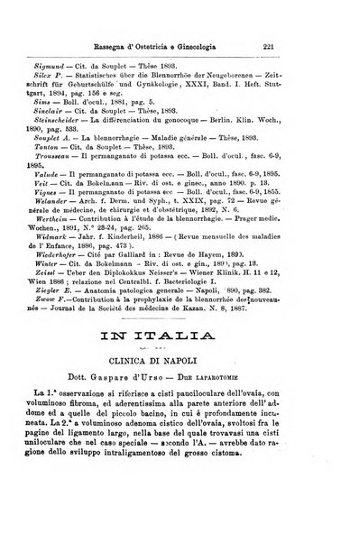 La rassegna d'ostetricia e ginecologia