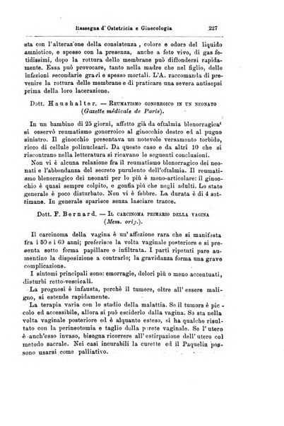 La rassegna d'ostetricia e ginecologia