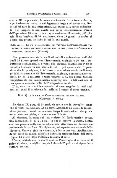 La rassegna d'ostetricia e ginecologia