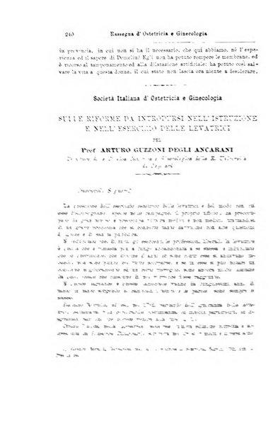 La rassegna d'ostetricia e ginecologia