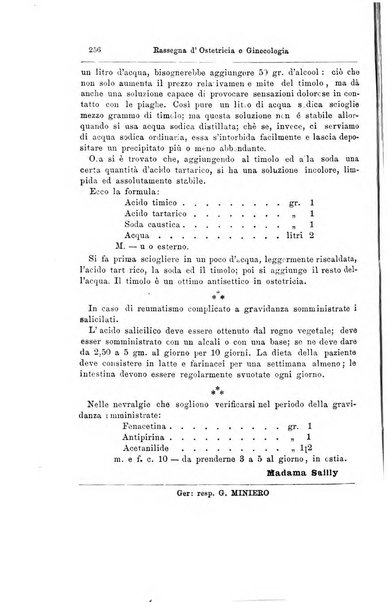 La rassegna d'ostetricia e ginecologia