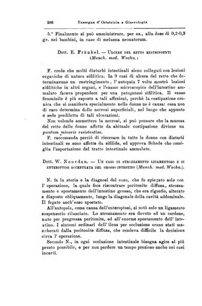 La rassegna d'ostetricia e ginecologia