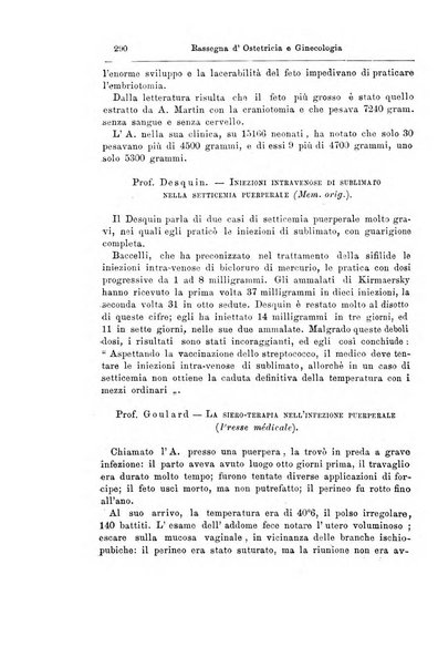 La rassegna d'ostetricia e ginecologia