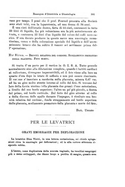 La rassegna d'ostetricia e ginecologia