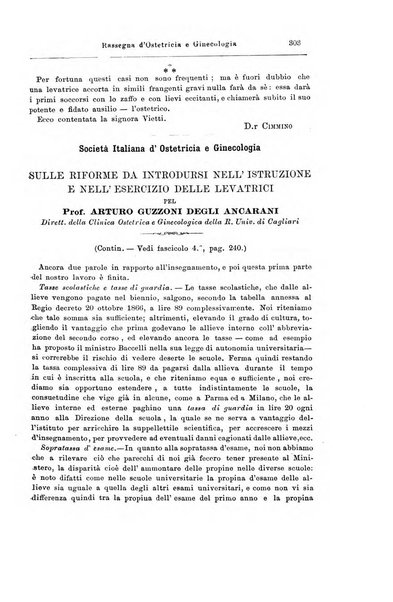 La rassegna d'ostetricia e ginecologia