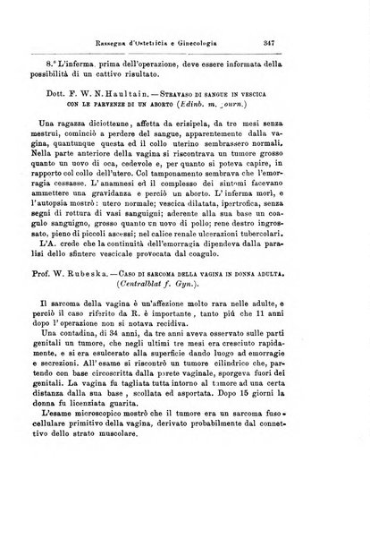 La rassegna d'ostetricia e ginecologia