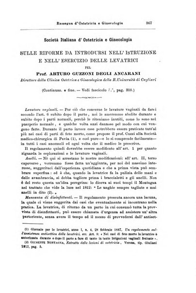 La rassegna d'ostetricia e ginecologia