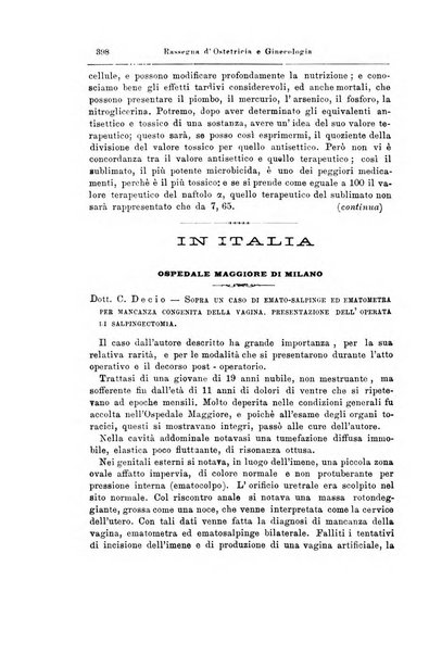 La rassegna d'ostetricia e ginecologia