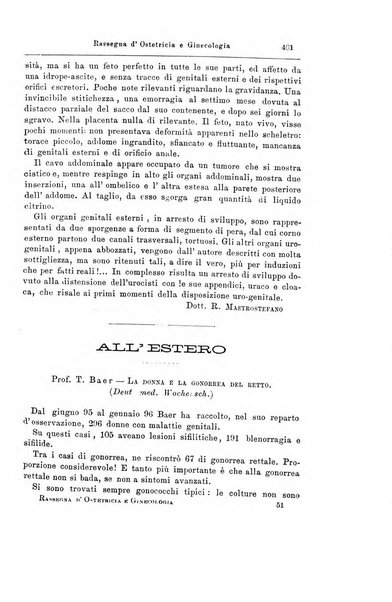 La rassegna d'ostetricia e ginecologia