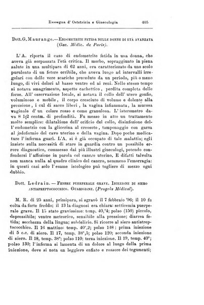 La rassegna d'ostetricia e ginecologia