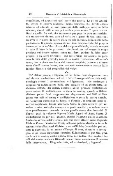 La rassegna d'ostetricia e ginecologia