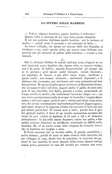 La rassegna d'ostetricia e ginecologia