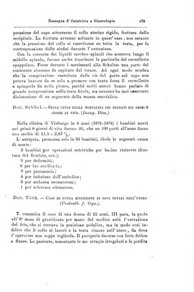 La rassegna d'ostetricia e ginecologia