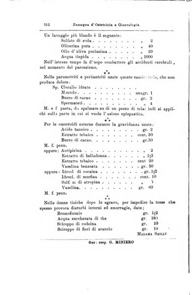 La rassegna d'ostetricia e ginecologia