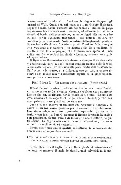 La rassegna d'ostetricia e ginecologia