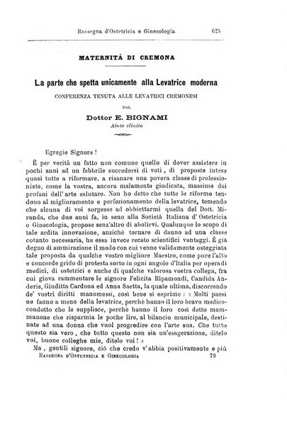 La rassegna d'ostetricia e ginecologia