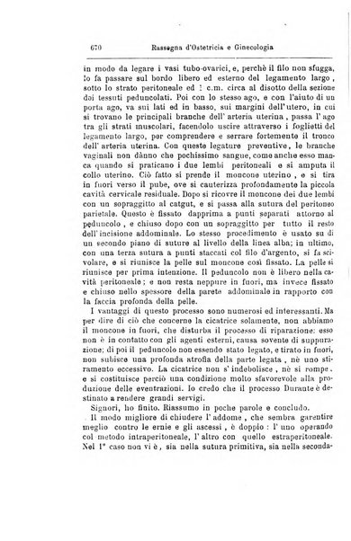 La rassegna d'ostetricia e ginecologia