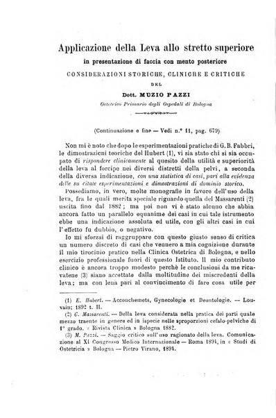 La rassegna d'ostetricia e ginecologia