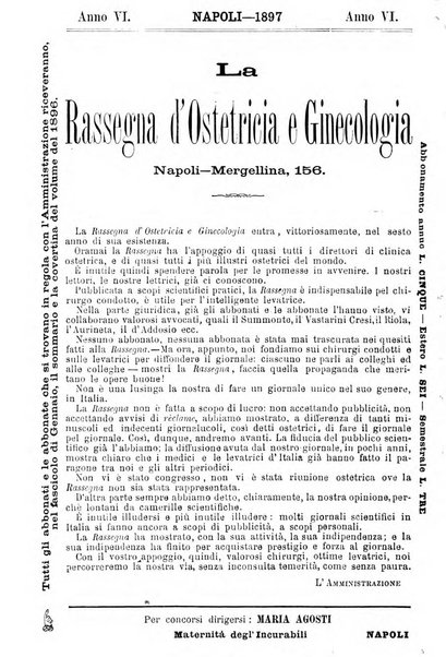 La rassegna d'ostetricia e ginecologia