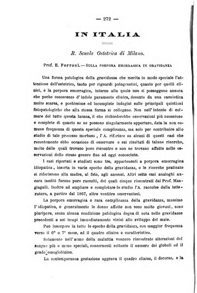 La rassegna d'ostetricia e ginecologia