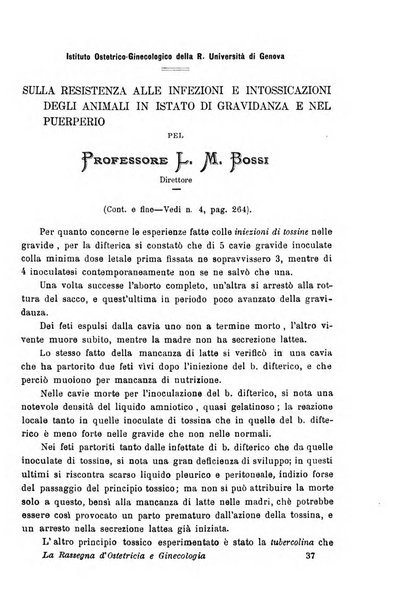 La rassegna d'ostetricia e ginecologia