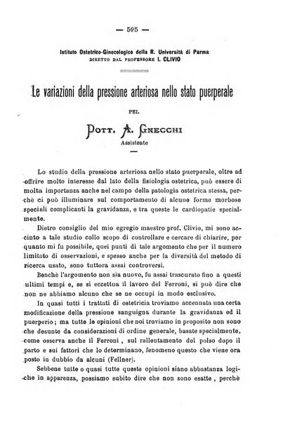 La rassegna d'ostetricia e ginecologia