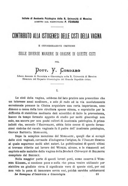 La rassegna d'ostetricia e ginecologia